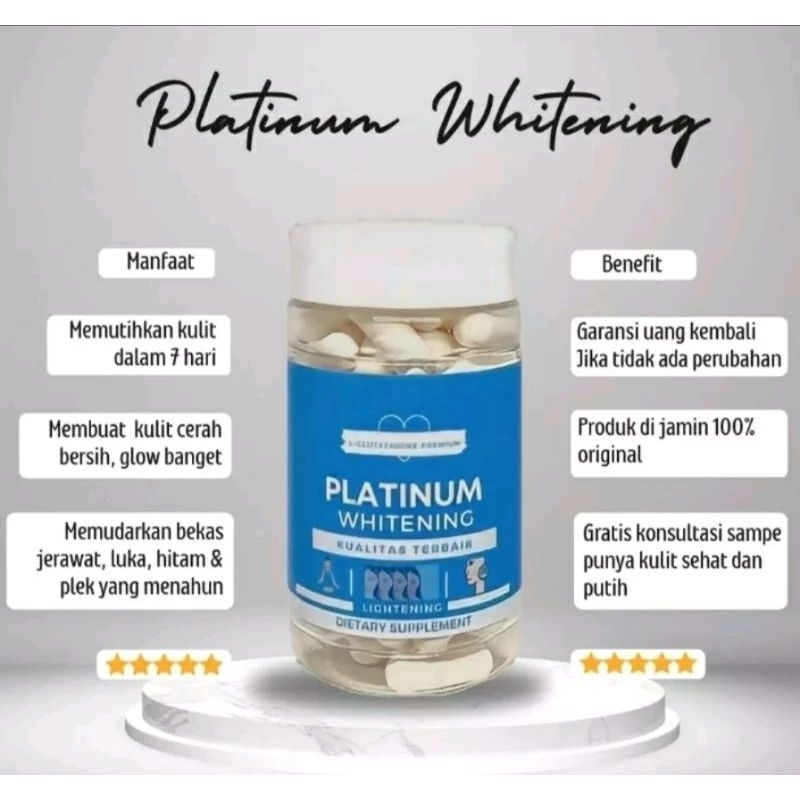 Jual Platinum Whitening Pemutih Badan Glutathione Pemutih Wajah Dan