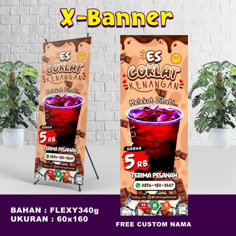 Jual Spanduk Banner Es Coklat Free Custom Desain Shopee Indonesia