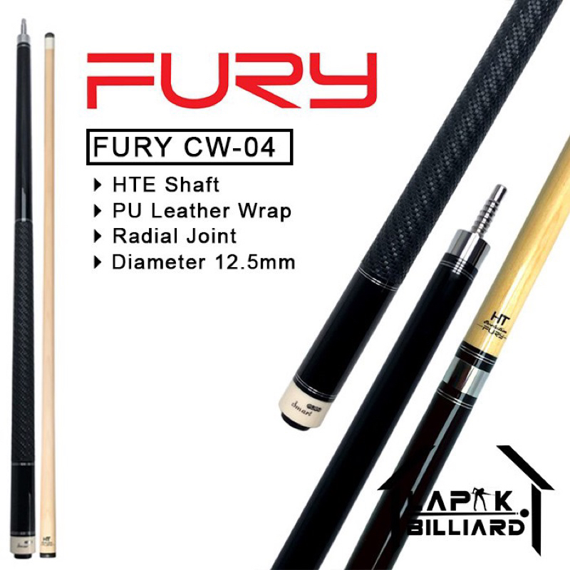 Jual Fury CW 04 Stik Billiard Cue Fury HTE Shaft Low Deflection