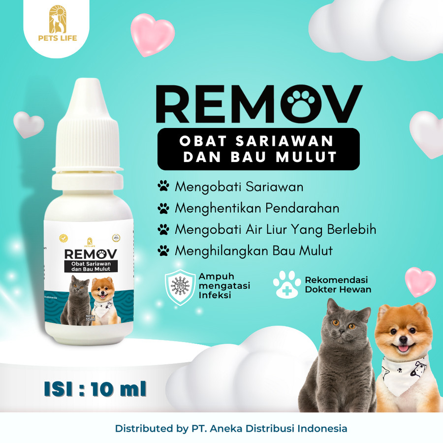 Jual Remov Obat Sariawan Dan Bau Mulut Untuk Kucing Dan Anjing Ml