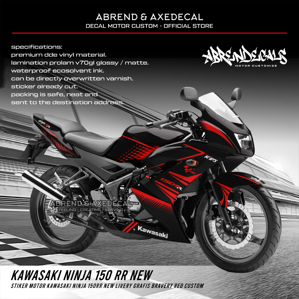 Jual Striping Ninja Rr New Grafis Bravery Red Racing Stiker Motor