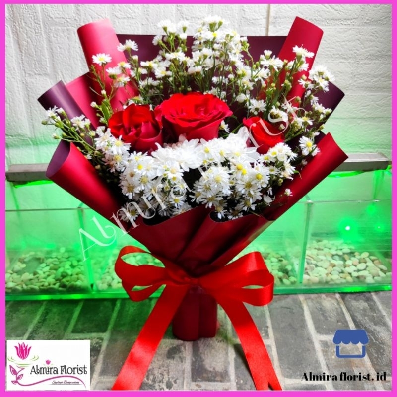 Jual Hand Bouquet Buket Bunga Mawar Asli Segar Buket Valentine