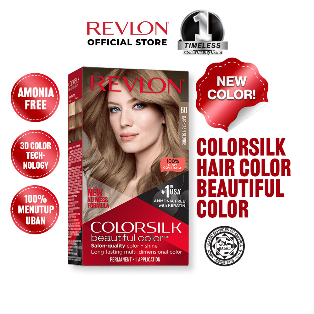 Jual Revlon Colorsilk Hair Color Cat Rambut Dark Ash Blonde 60