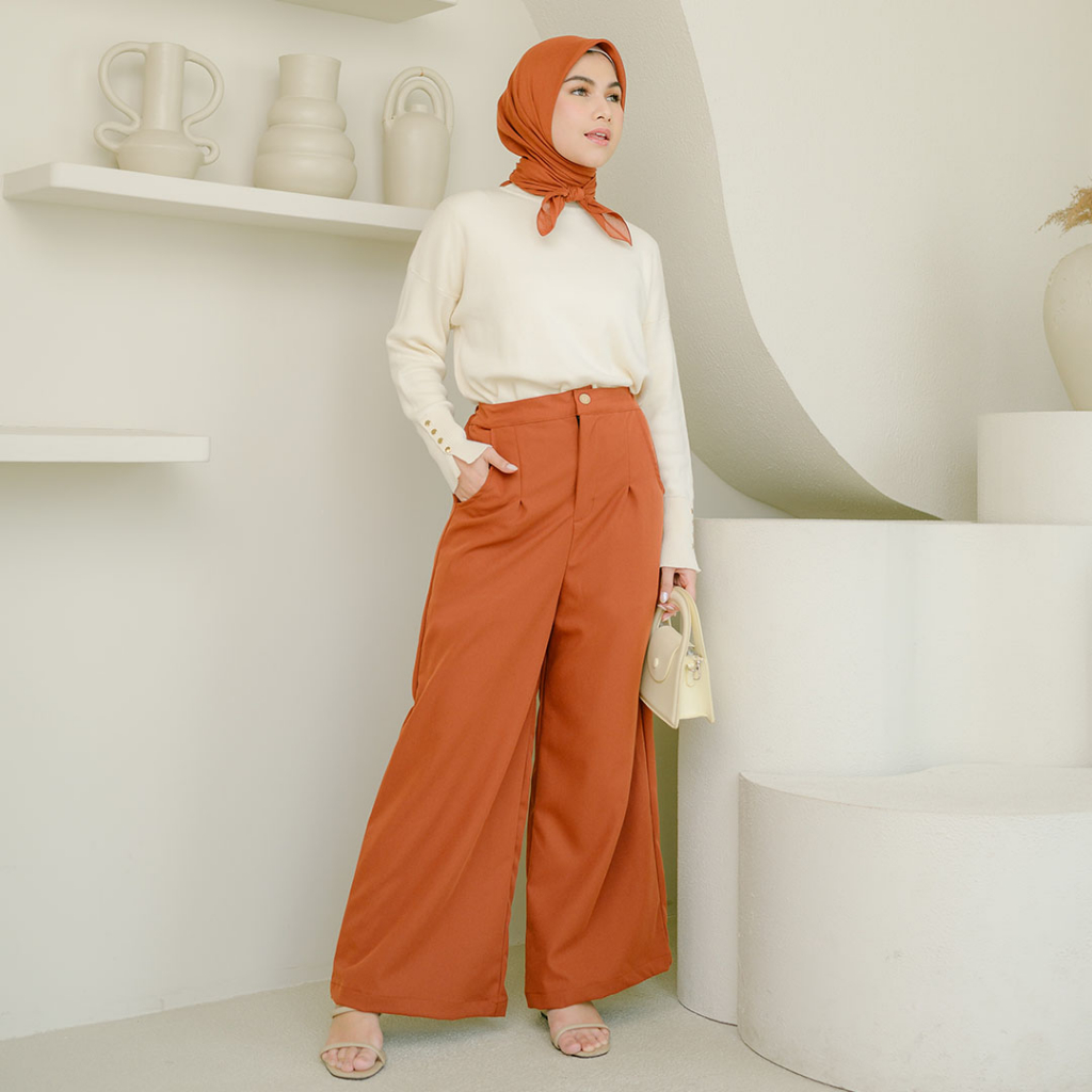 Jual Lozy Hijab Mona Pants Celana Kulot Basic Formal Shopee Indonesia