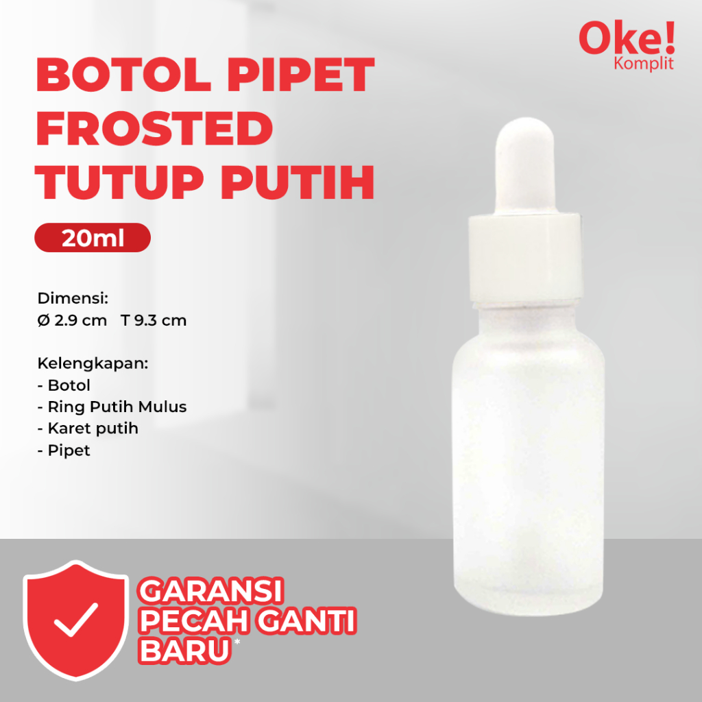 Jual Botol Pipet Frosted Tebal Ring Putih 20ml Shopee Indonesia