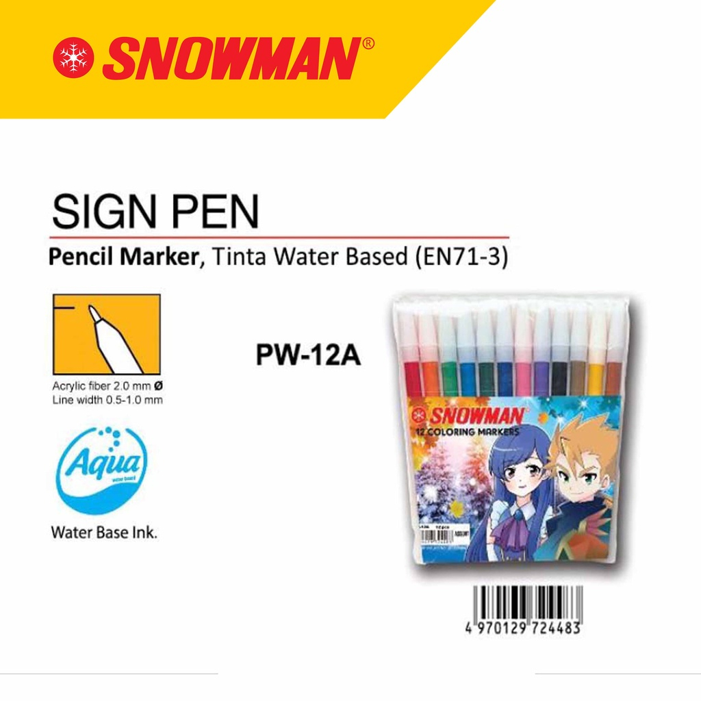 Jual Spidol Snowman Warna Colouring Pen Pw A Shopee Indonesia