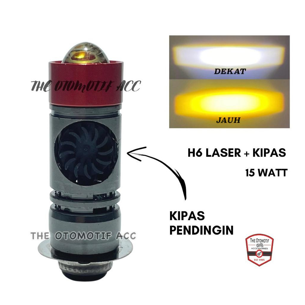 Jual Lampu Led Depan Motor H6 Laser Plus Kipas Pendingin Hi Low AC DC 2