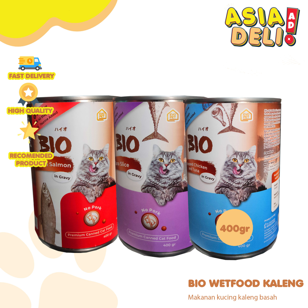 Jual Makanan Kucing Basah Bio Cat Kaleng Wet Food 400gr For All Stages