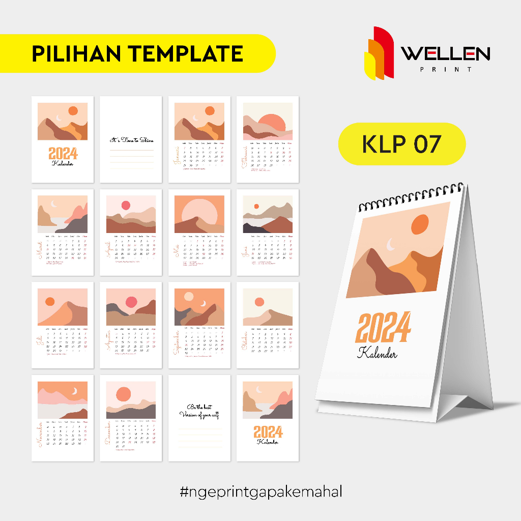 Jual WELLEN PRINT Kalender Meja Ukuran A6 Estetik Print Calendar