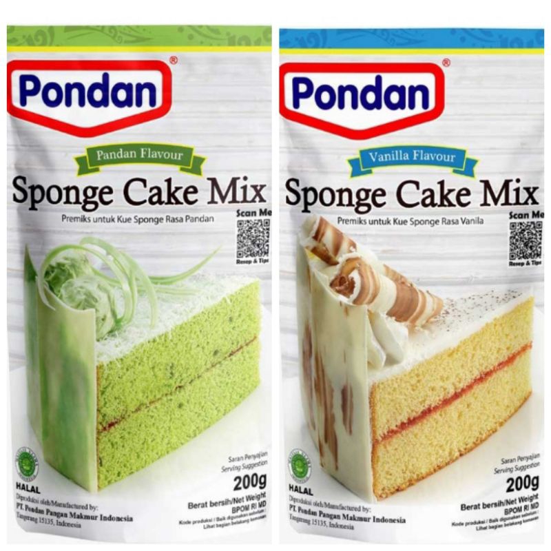 Jual Pondan Sponge Cake Mix Pandan Vanila 200 G Shopee Indonesia