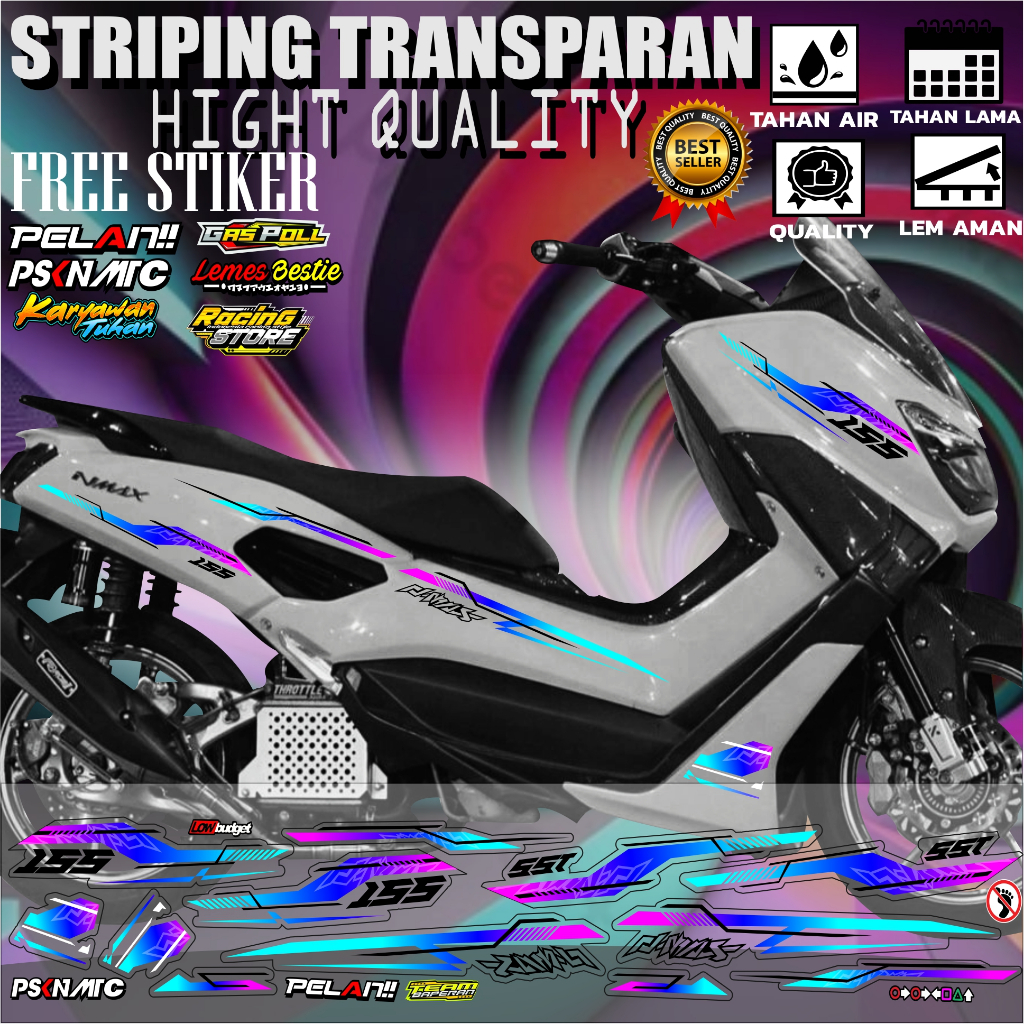 Jual STRIPING TRANSPARAN N MAX OLD STIKER N MAX OLD VARIAN WARNA