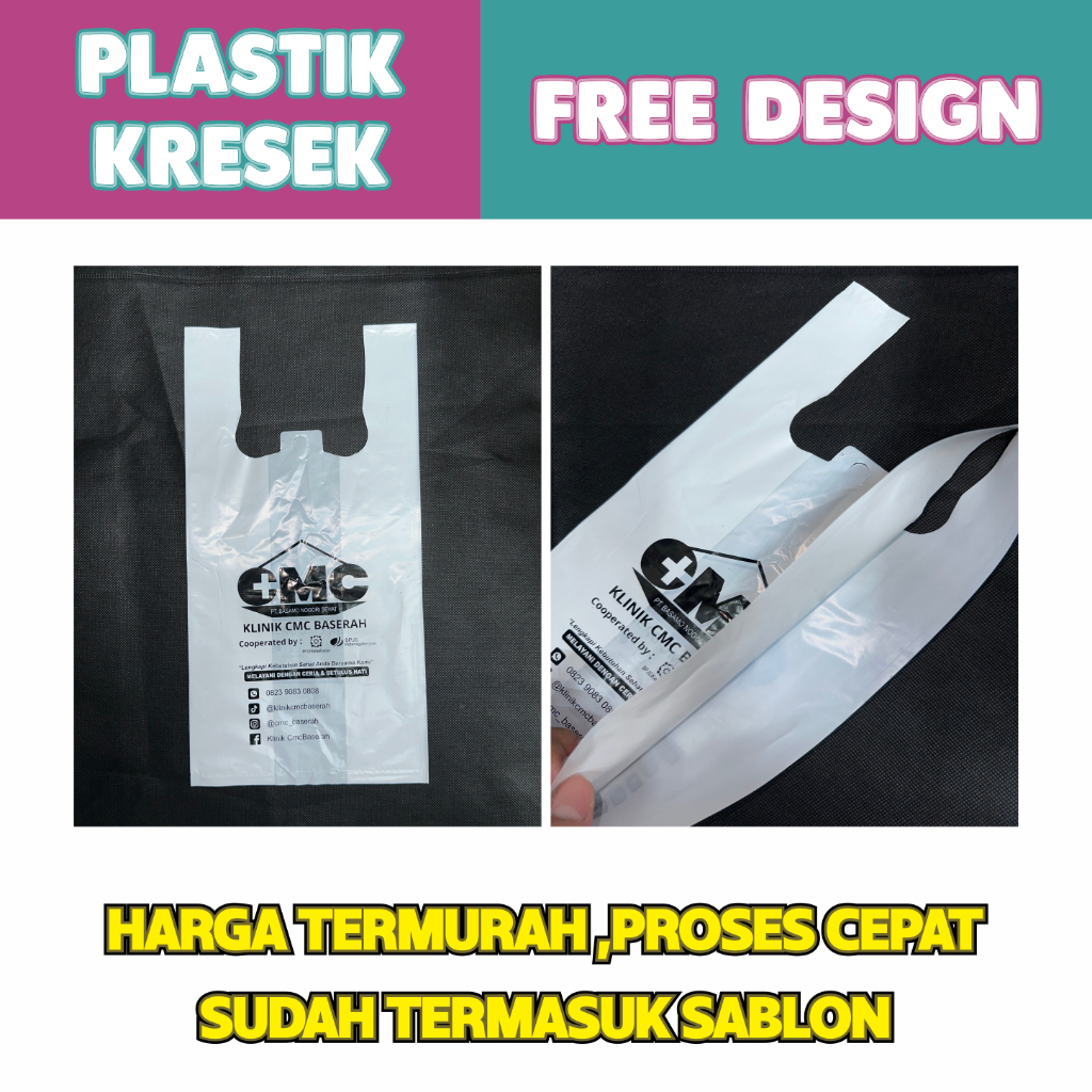 Jual Sablon Cetak Kantong Plastik Kresek Packing Online Custom