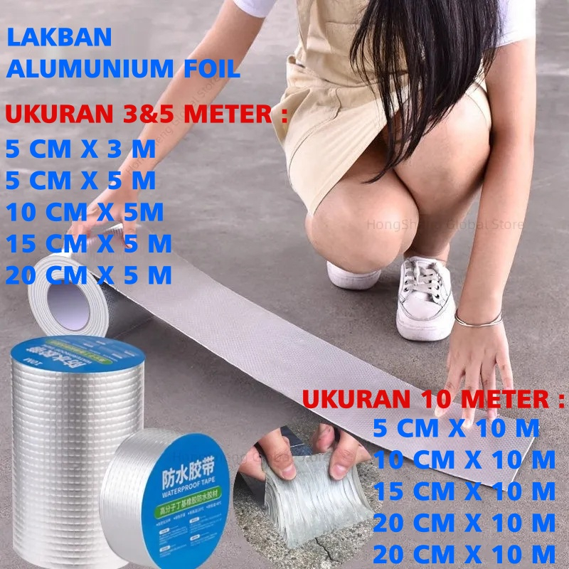 Jual Lakban Alumunium Foil Anti Air Bocor Tahan Panas Hujan Lem Tape