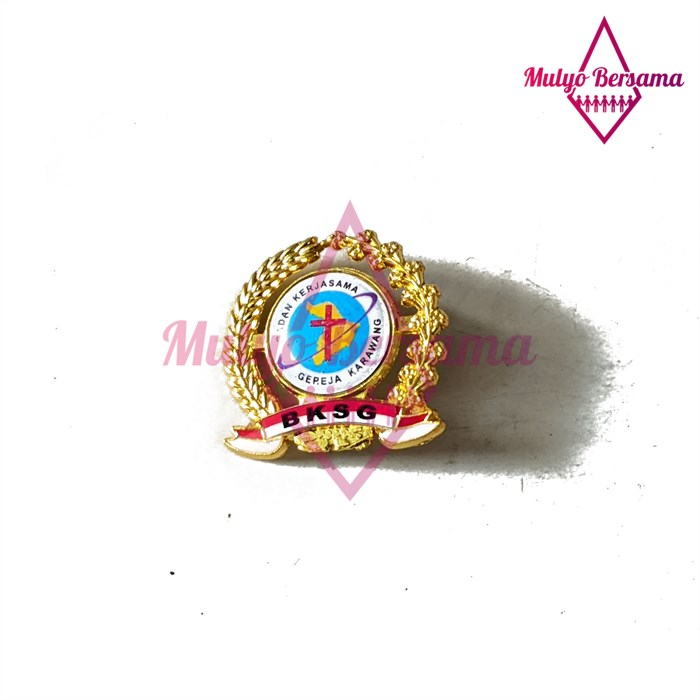 Jual Pin Bros Logo Badan Kerjasama Gereja Pin BKSG Model Padi Dan Kapas