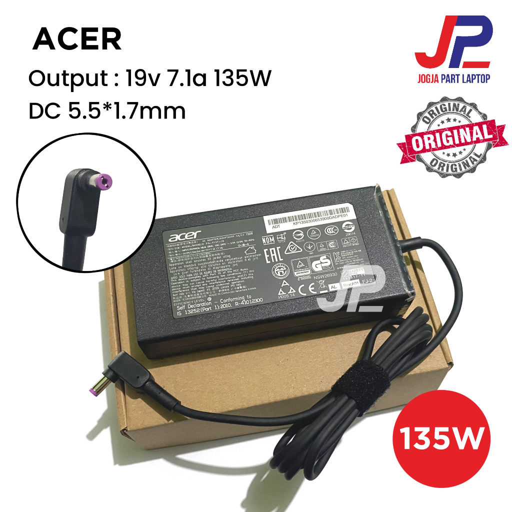 Jual Adaptor Charger Laptop ACER NITRO 5 AN515 N17C1 19V 7 1A DC 5517