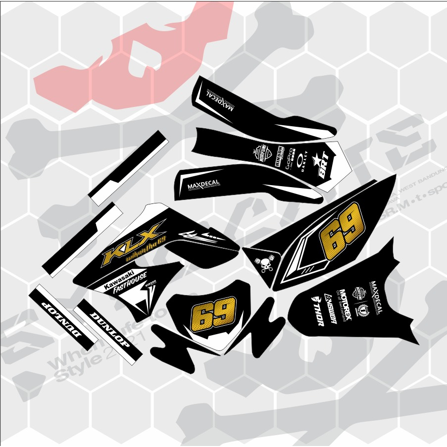 Jual Decal Stiker KLX Gordon CRF150L D Tracker WR155 Klx Bf Full