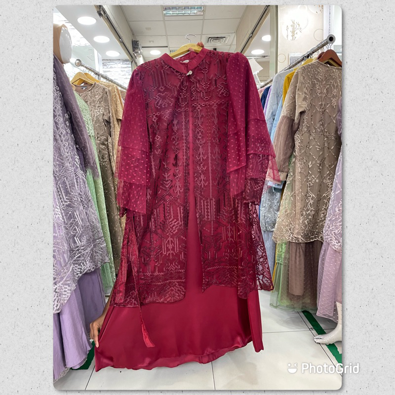 Jual Gamis Pesta Auter Lepas Pasang Rumbai Gamis Pesta Jumbo Gamis