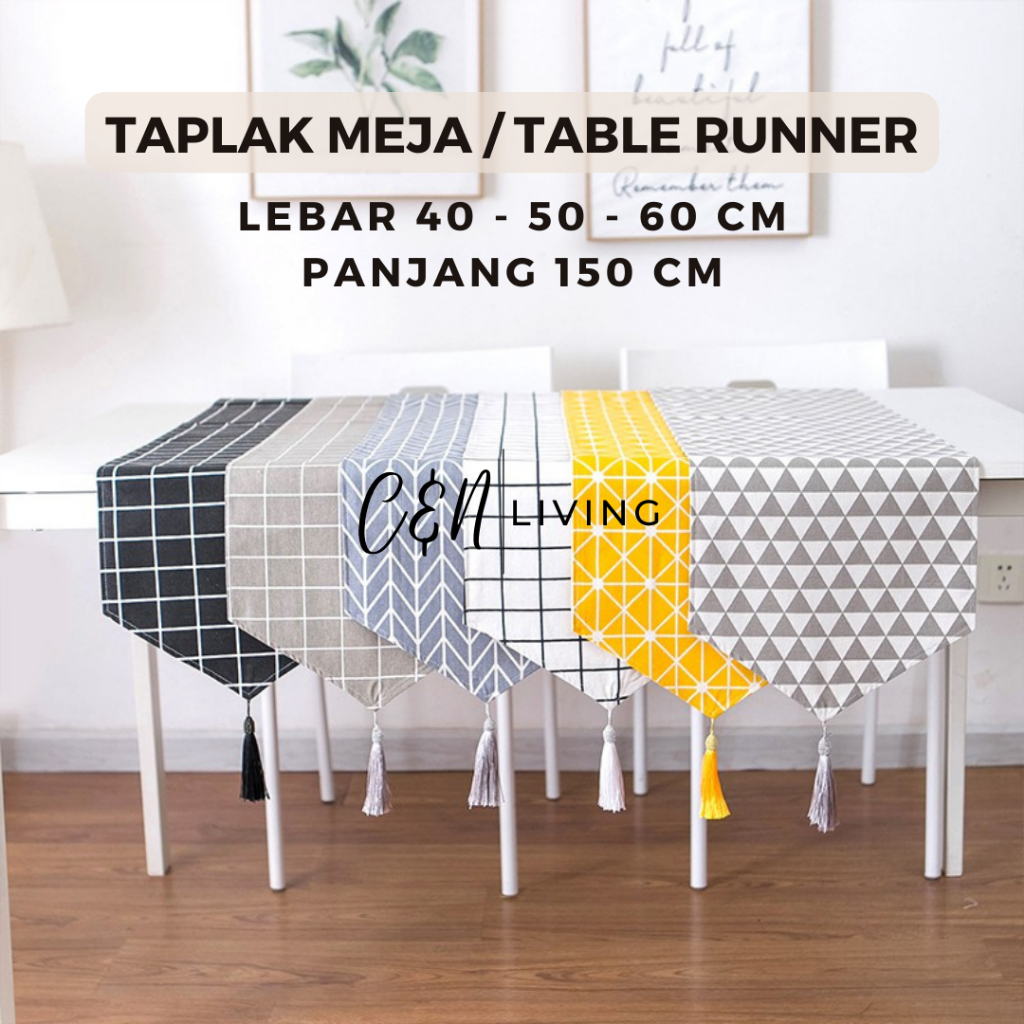 Jual Taplak Meja Ruang Tamu Persegi Panjang Minimalis Table Runner