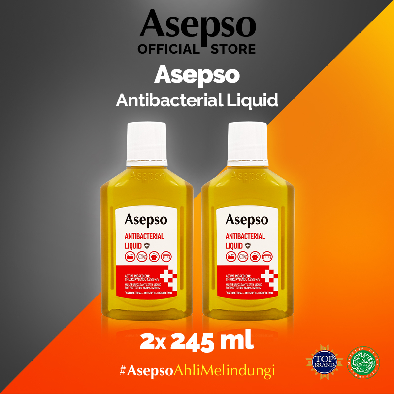 Jual ASEPSO BUNDLING 2 PCS ASEPSO Cairan Antibacterial Liquid 245 Ml