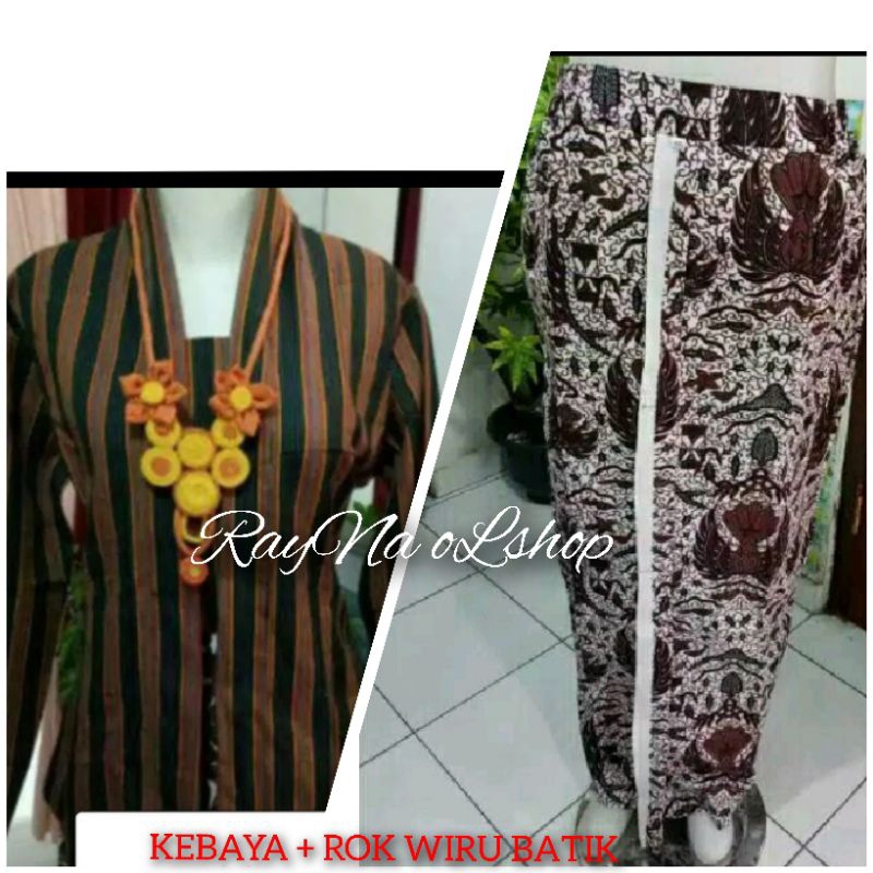 Jual Setelan Kebaya Lurik Set Lengkap Kebaya Lurik Kutu Baru Kebaya