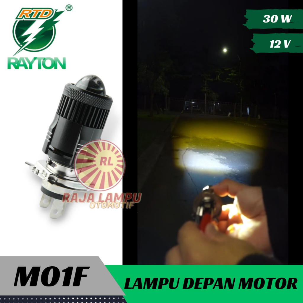 Jual Lampu Utama Rayton M01F H4 D2 Laser 2 Warna With Fan AC DC Premium