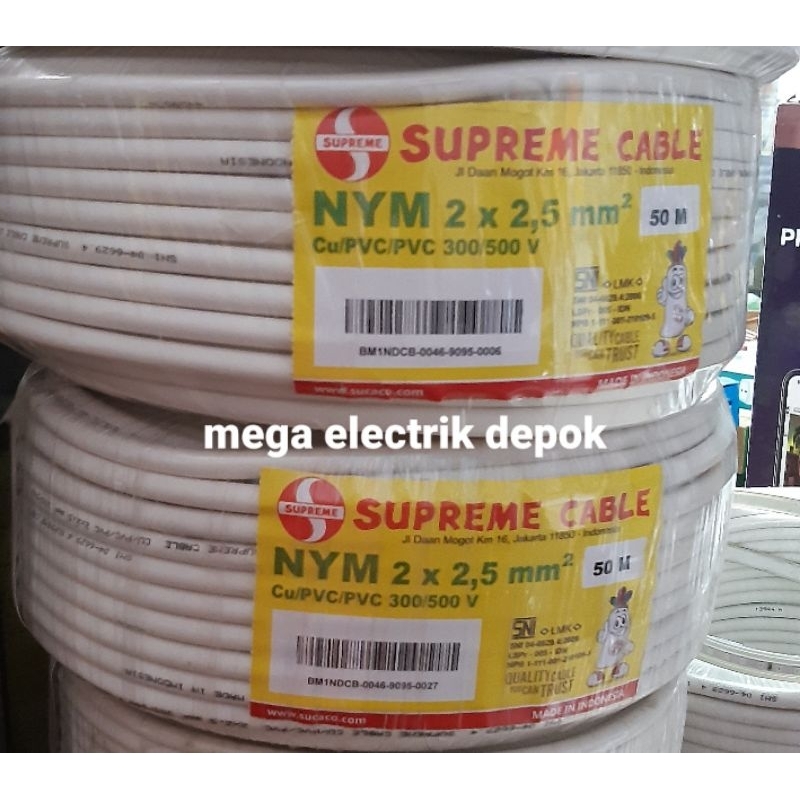 Jual Kabel Supreme Nym 2x2 5 Kawat 50 Mtr SNI Shopee Indonesia