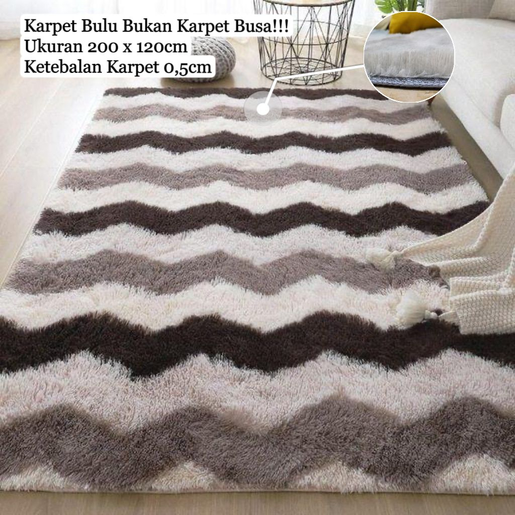 Jual Pusat CheckOut Karpet Bulu Motif Ombre Uk 200 X 120cm Karpet