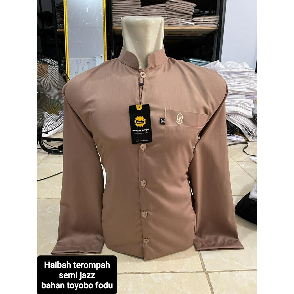 Jual Baju Koko Pria Ukuran Dewasa Motif Habaib Haibah Warna Putih Polos