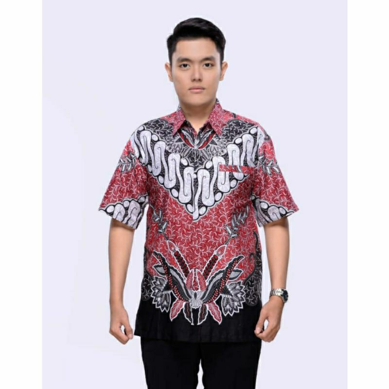 Jual Kemeja Batik Jumbo 4L 5L Lengan Pendek Atasan Baju Batik Hem Pria