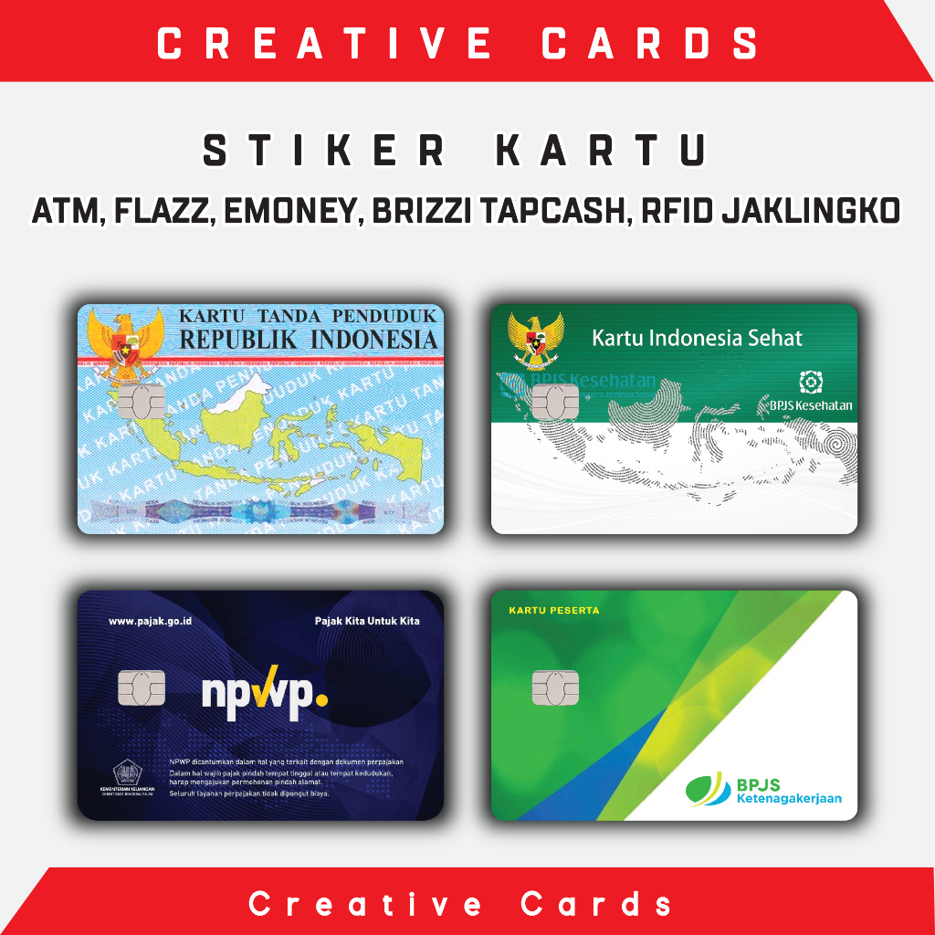 Jual Stiker Sticker Kartu Atm Skin Card KTP KIS BPJS Vinyl