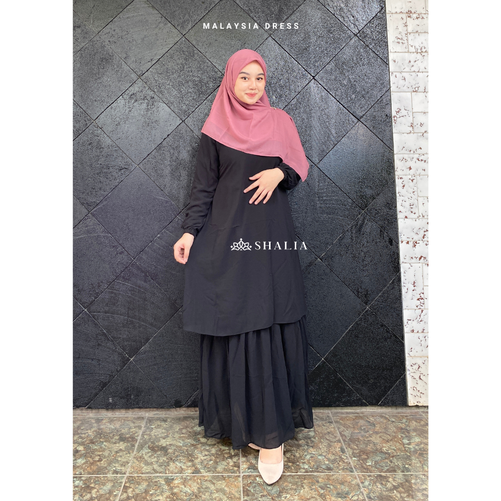 Jual Gamis MALAYSIA Ceruty Babydoll Terbaru Premium Full Furring Dress