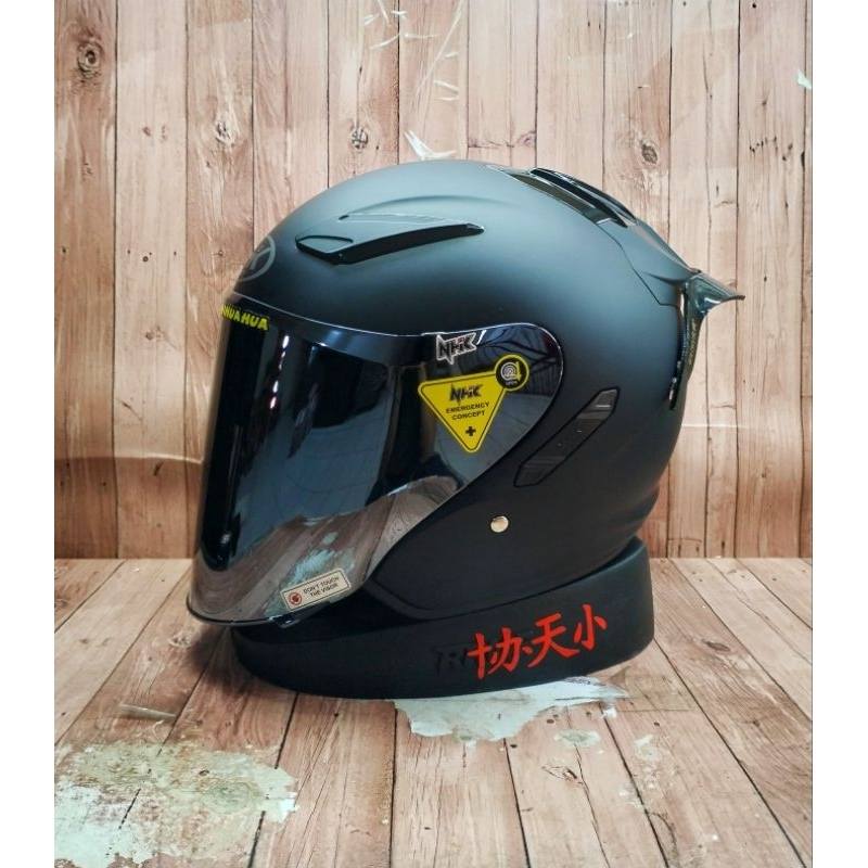 Jual HELM NHK R1 NEW SOLID BLACK DOFF PAKET GANTENG VISOR IRIDIUM I