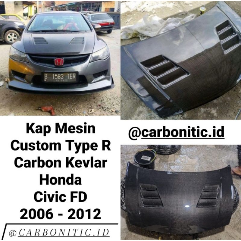 Jual Kap Mesin Custom Model Type R Honda Civic Fd Carbon