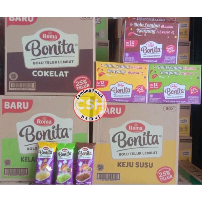 Jual Roma Bonita Bolu Telur Lembut Rasa Cokelat Pandan Susu Shopee