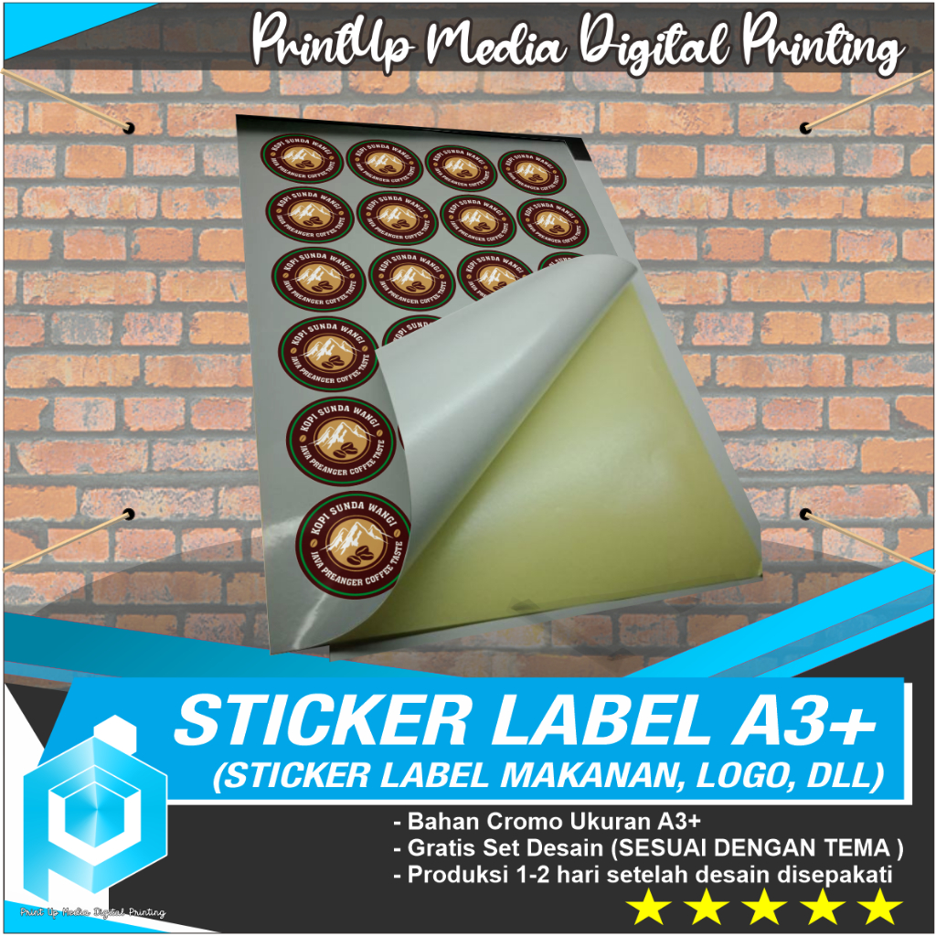 Jual STICKER LABEL MAKANAN STICKER LOGO STICKER CROMO A3 TERMURAH ISI