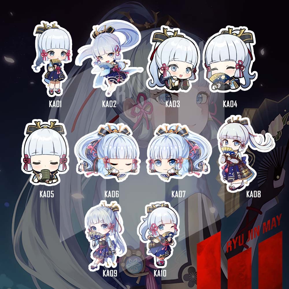 Jual Sticker Anime Genshin Impact Kamisato Ayaka Shopee Indonesia