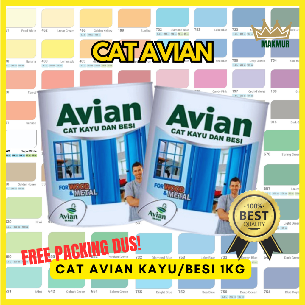 Jual Cat Kayu Besi Avian Kg Lt Ready Lengkap Semua Warna