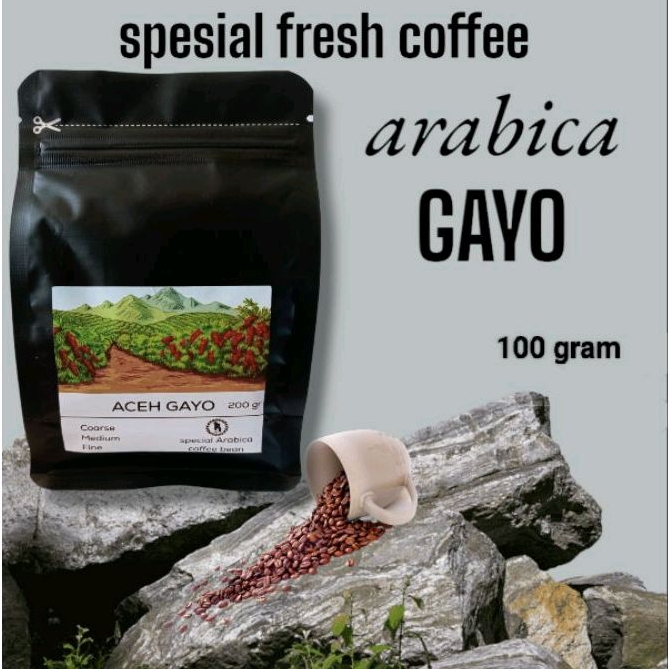 Jual 100gram Biji Bubuk Kopi Arabika Gayo Aceh Arabica Coffee Beans