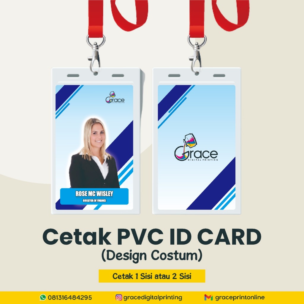 Jual ID Card Kartu Pengenal Bahan PVC Nametag ID Card Custom