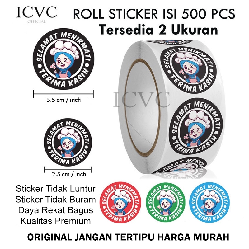 Jual New Import Roll Sticker Roll Isi Pcs Selamat Menikmati