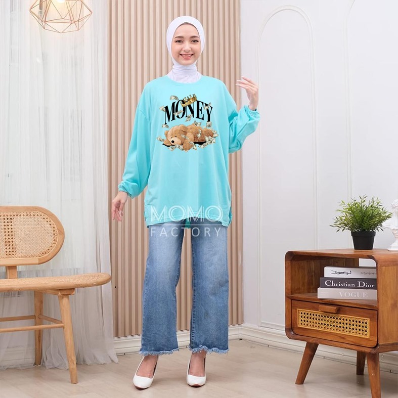 Jual MOMO OVERSIZE ATASAN JUMBO LENGAN PANJANG KARET LD 130CM