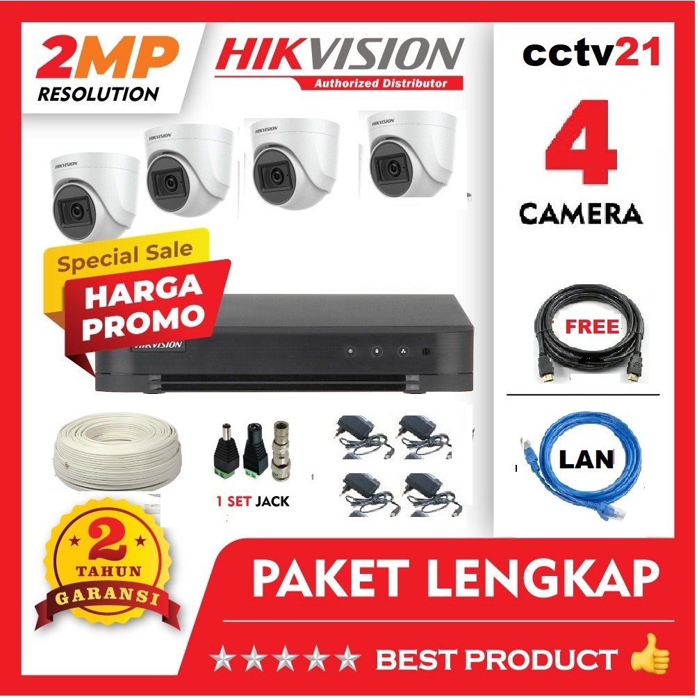 Jual Paket Kamera Cctv Hikvision Mp Dvr Ch Hqhi K Kb M Hdmi