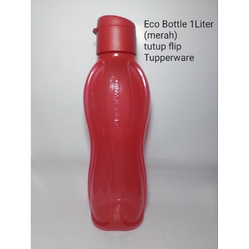 Jual Tupperware Eco Flip Bottle MERAH 1L Shopee Indonesia