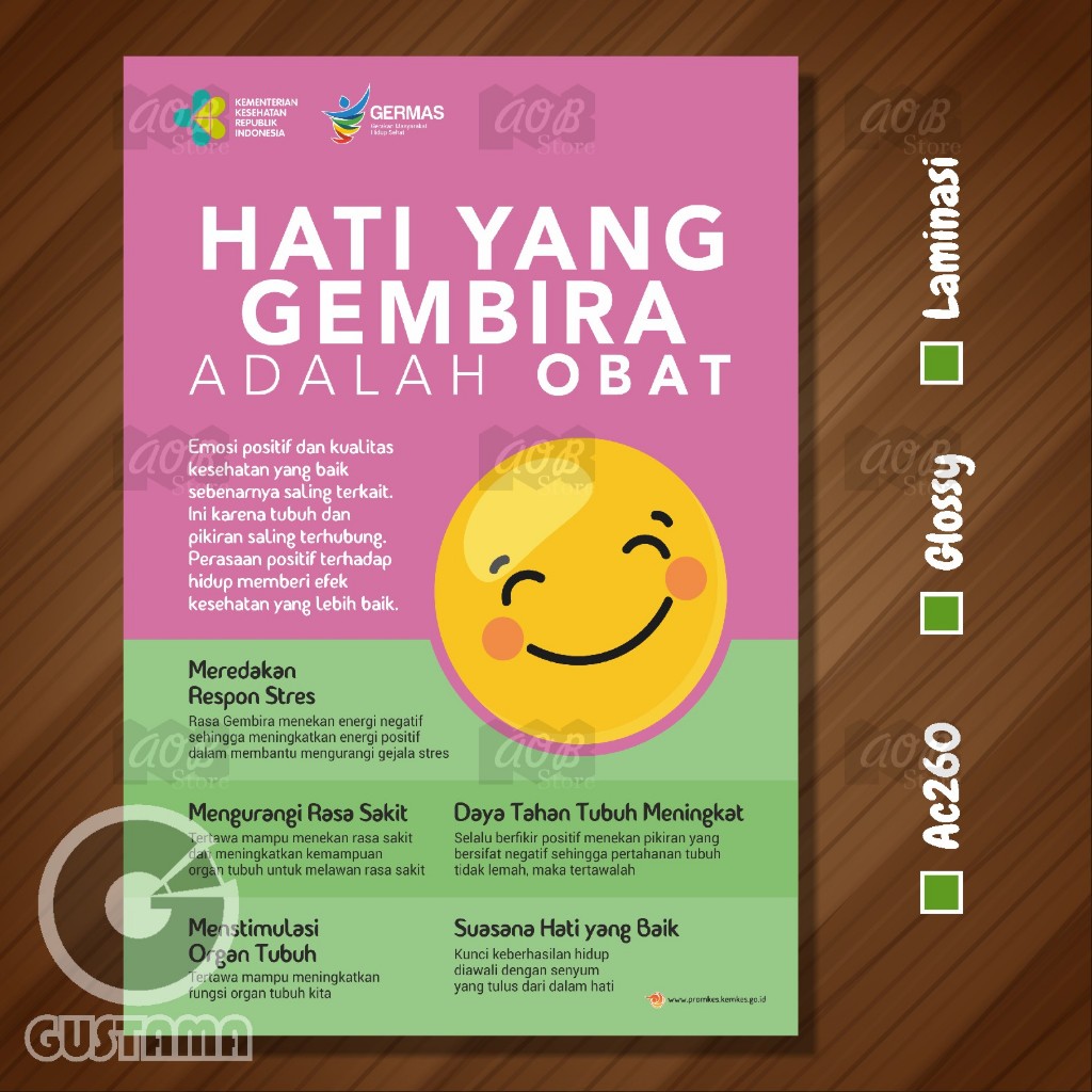 Jual Poster Hati Yang Gembira Adalah Obat A3 Shopee Indonesia