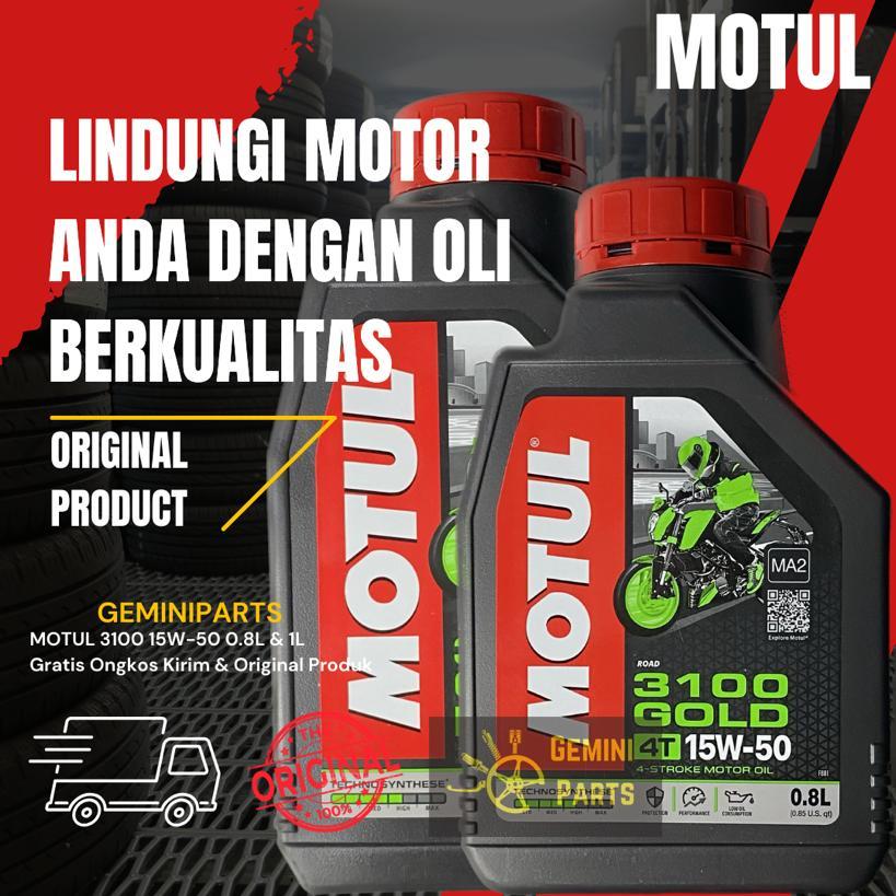 Jual OLI MOTUL 3100 GOLD 15W 50 MANUAL 1LITER 800ML GRATIS EMAS TANPA