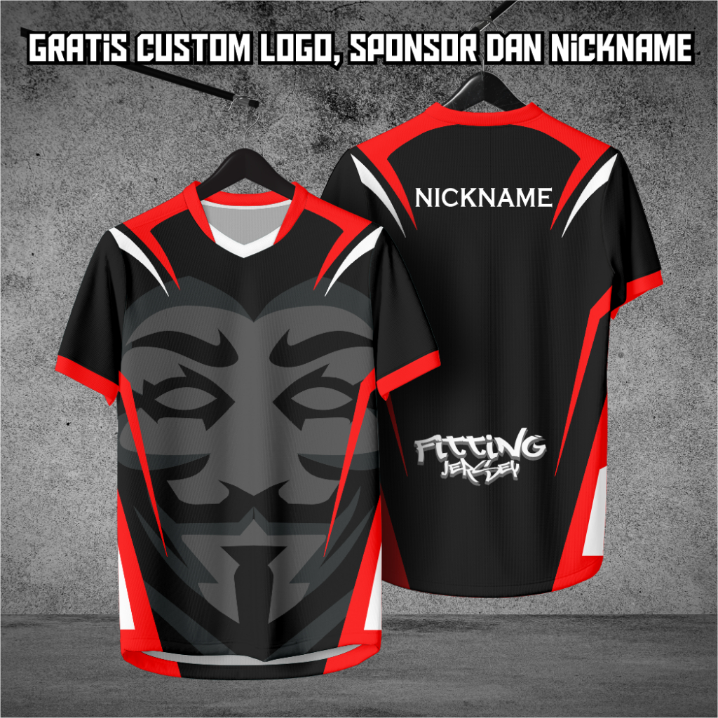 Jual Jersey Gaming Esports Anonymous Free Custom Logo Dan Nickname Full