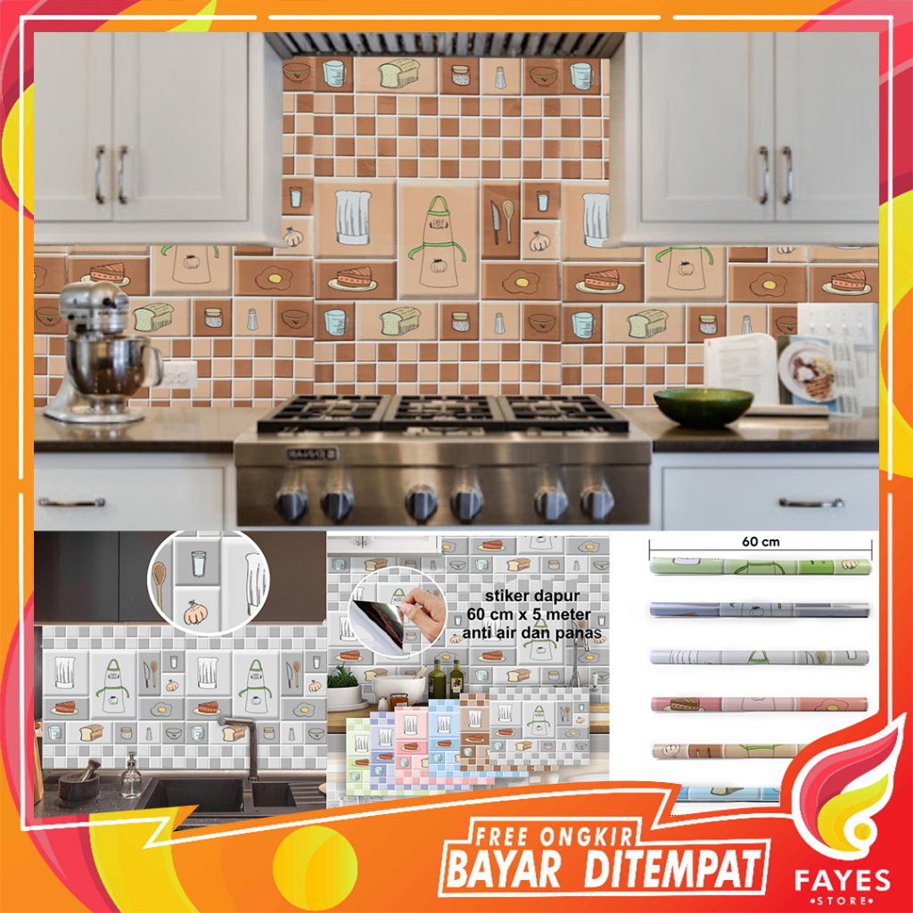 Jual Fayes Cod Wallpaper Sticker Dapur Anti Air Sticker Dinding