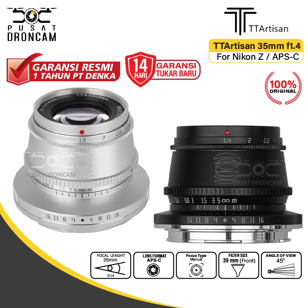 Jual TTArtisan 35mm F1 4 For Nikon Z TT Artisan 35mm F 1 4 Original