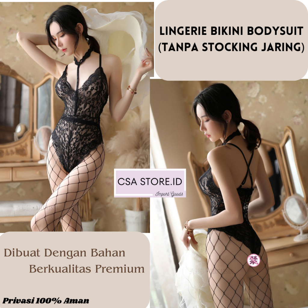 Jual Lingerie Bikini Seksi Hot BodySuit Sexy Transparan Baju Tidur