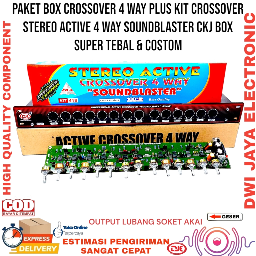 Jual Paket Box Crossover 4WAY Plus Kit Crossover Stereo Active